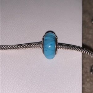 Retired Blue Looking Glass pandora Charm